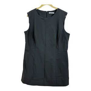 MM Lafleur Tunic Top Size 16 Belted Sleeveless Gray Side Slits
